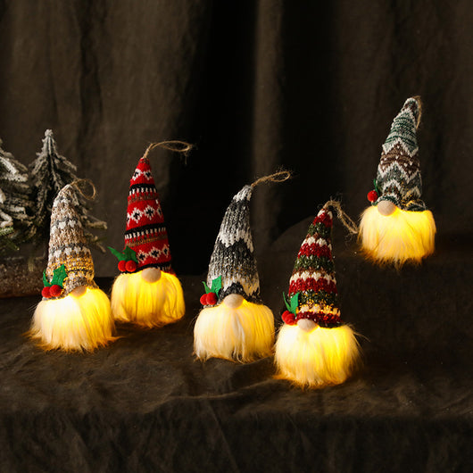 Muñeco Luminoso Colgante Tejido sin Rostro - Pequeño Duende Decorativo - Image 14