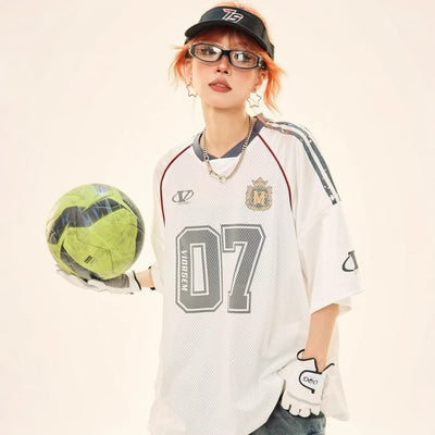 Polo Deportivo Mesh Estilo Universitario para Verano - Image 2