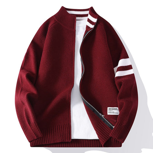 Chaqueta Térmica Tejida para Hombre con Cuello Mock y Mangas Largas - Image 5
