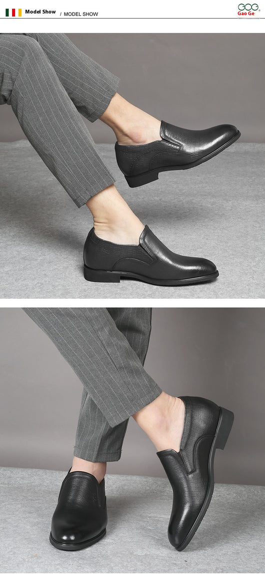 Zapatos de Cuero Ejecutivos con Plantilla Elevadora Invisible de 8cm - Image 11