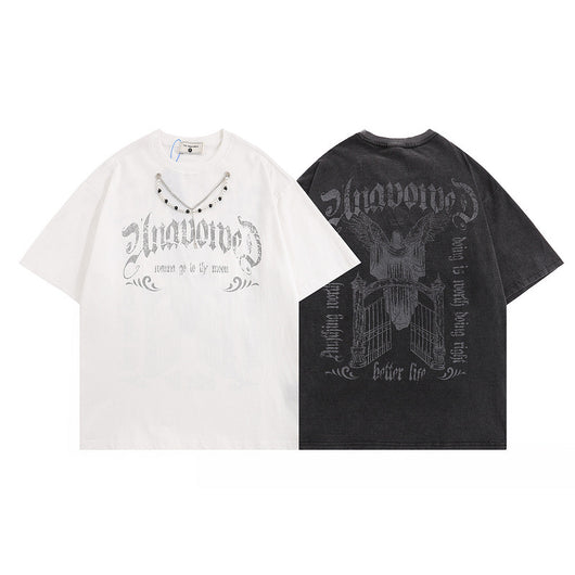 Camiseta Vintage con Estampado de Letras para Hombre y Mujer - Image 8