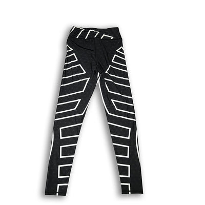 Pantalones Cropped Negros con Estampado Rectangular para Mujer - Image 9