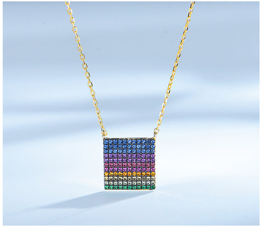 Dije Minimalista de Circón Cuadrado Plata 925 - Elegancia Personalizada