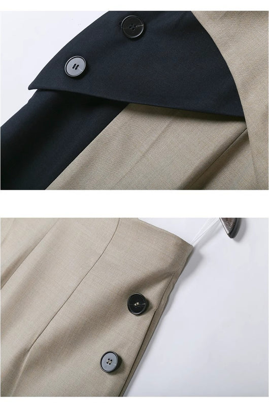 Jumpsuit Ejecutivo sin Mangas con Combinación de Colores - Image 7