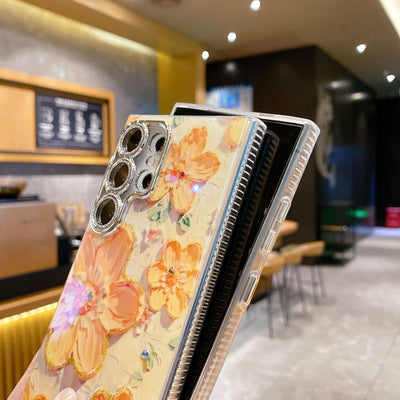 Funda para Celular con Diseño Floral de Diamantes y Protección de Lente - Image 28