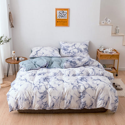 Juego de Funda Nórdica y Almohada con Patrón de Mármol - Image 10