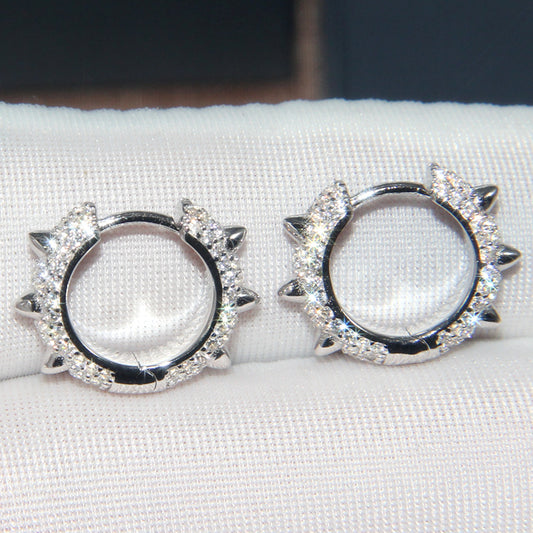 Aretes de Plata 925 con Cristales de Diamante - Diseño Europeo Hipoalergénico