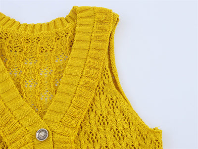 Chaleco Tejido Amarillo Sweet Style - Versatilidad y Elegancia Sin Mangas - Image 17