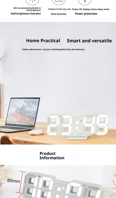 Reloj de Pared LED Luminiscente con Diseño Moderno para Sala y Dormitorio - Image 8