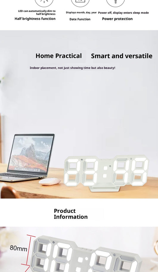 Reloj de Pared LED Luminiscente con Diseño Moderno para Sala y Dormitorio - Image 8
