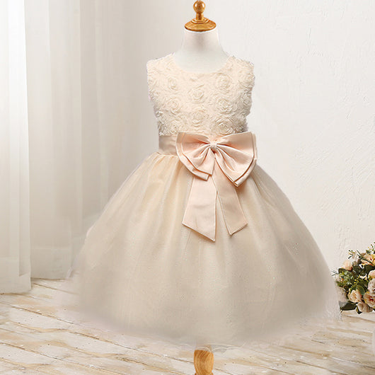 Vestido de Princesa con Moño de Rosas para Niñas - Diseño de Gala - Image 2