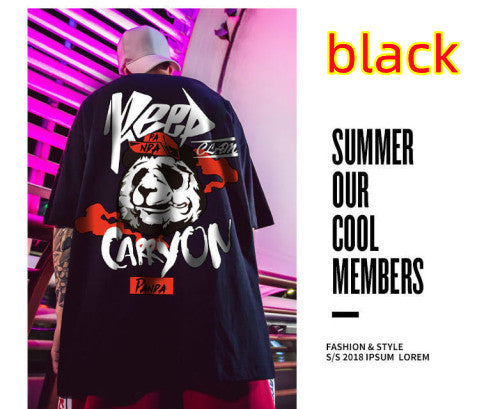 Camiseta Suelta Hip-Hop Talla Grande Estilo Big Brother Panda - Image 7