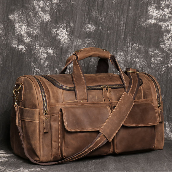 Bolsa de Viaje Cuero Crazy Horse Auténtico