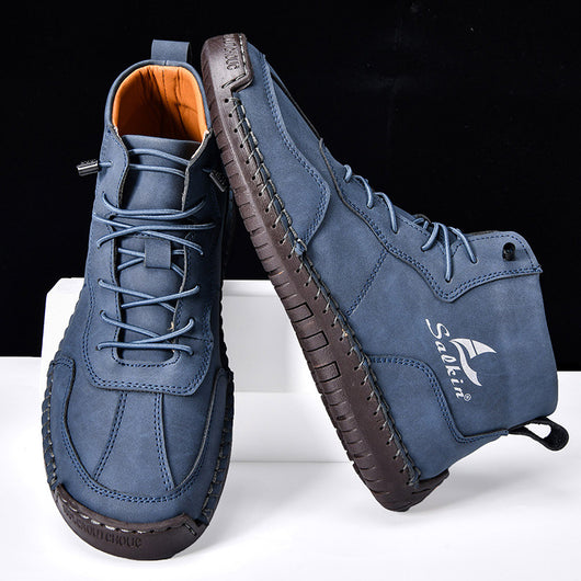 Botas Altas Retro de Cuero - Estilo Casual Urbano - Image 32
