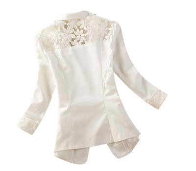 Blazer Ejecutivo para Mujer con Detalle de Encaje en Espalda - Image 3