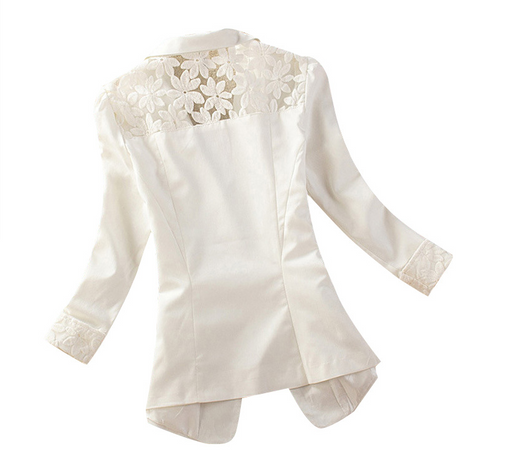 Blazer Ejecutivo para Mujer con Detalle de Encaje en Espalda - Image 3