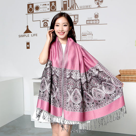 Bufanda Fresca Jacquard Floral con Tecnología Refrigerante - Image 12
