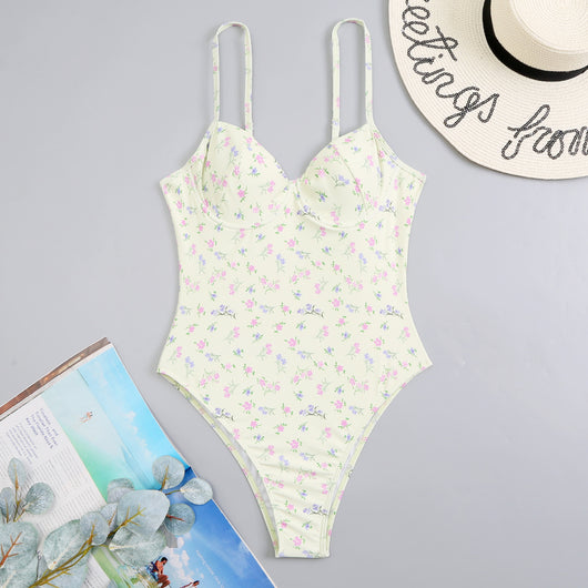 Traje de Baño Enterizo con Aro Estampado Floral - Image 5