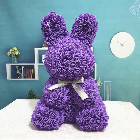 Conejo de Rosas Eternas 45cm - Regalo Romántico para San Valentín, Bodas y Celebraciones