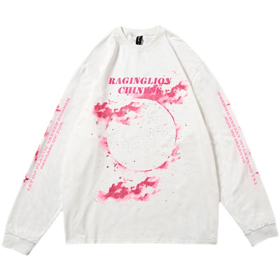 Playera Oversized Retro Burning Cloud de Manga Larga - Image 2