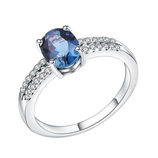 Anillo de Topacio Natural con Plata S925 y Cristal - Image 2