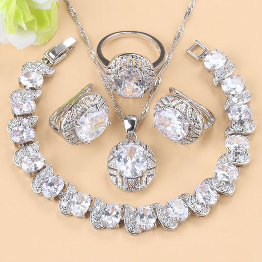 Conjunto de Joyas con Piedras Preciosas: Collar, Aretes y Anillo de Cuatro Piezas - Image 9