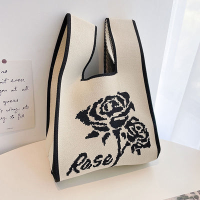 Bolsa de Compras Tejida a Cuadros con Rayas en Contraste - Image 18