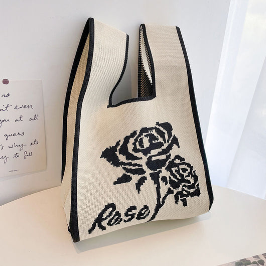 Bolsa de Compras Tejida a Cuadros con Rayas en Contraste - Image 18