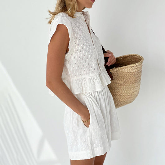 Conjunto de Verano Jacquard: Camisa y Shorts de Manga Corta - Image 14