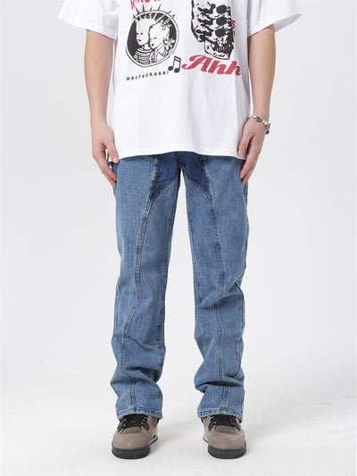 Jeans Hip-hop con Pentagrama y Cierre Lateral para Hombre - Image 7