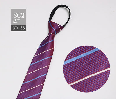 Corbata Negra Rayada Azul con Cierre Rápido - Corbata Ejecutiva Lazy Zip - Image 57