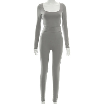 Jumpsuit Elegante de Manga Larga en Colores Sólidos - Image 12