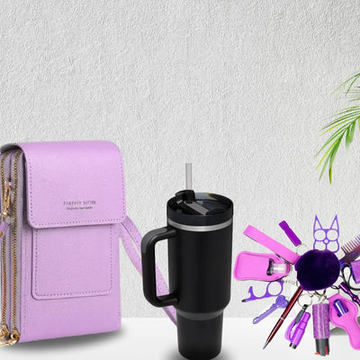 Set de Seguridad para Celular: Bolsa Protectora + Vaso Térmico