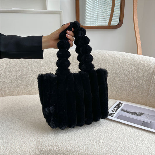 Bolso de Hombro Amplio con Capacidad Grande y Diseño Moderno en Peluche - Image 8