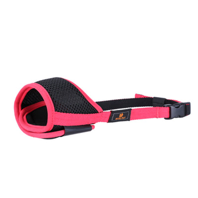 Orange and black adjustable pet muzzle with breathable mesh and a quick-release buckle. - Image 8