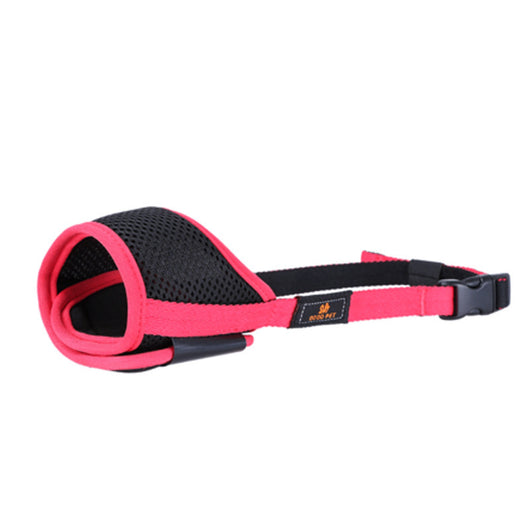 Orange and black adjustable pet muzzle with breathable mesh and a quick-release buckle. - Image 8