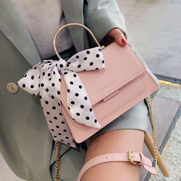 Bolso Mensajero Trendy con Cadena - Bolsa de Hombro Texturizada Elegante