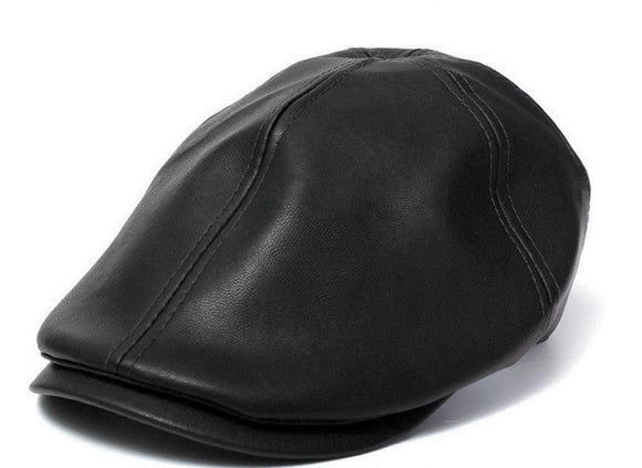 Gorra de Cuero Vintage Estilo Británico Unisex