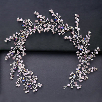 Diadema de Cristal Rosa Artesanal Europeo y Americano - Image 9