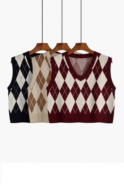 Chaleco Tejido Retro Capas - Corto y Versátil