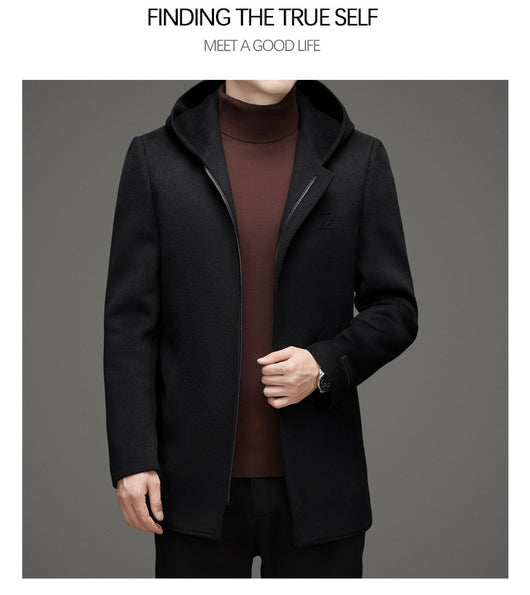 Abrigo de Lana Reversible con Capucha para Hombre - Invierno Premium - Image 27