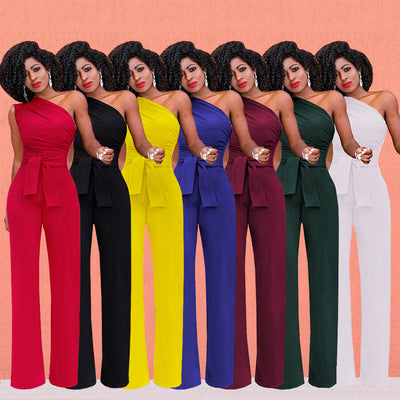 Jumpsuit con Hombros Inclinados Asimétrico