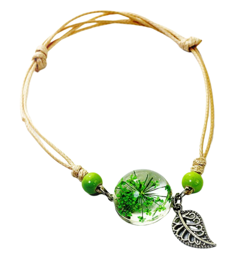 Pulsera Esfera de Cristal con Flores Secas - Diente de León y Estrellas - Image 9