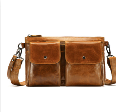 Bolsa Crossbody de Cuero Genuino para Hombre, Bandolera Casual - Image 11