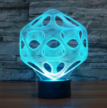 Lámpara LED 3D Táctil 7 Colores - Iluminación Inteligente para Ambiente