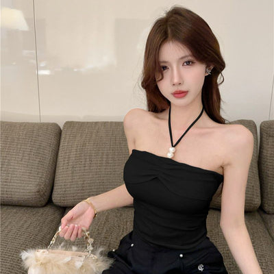 Top Halter Sexy Tubo con Tirantes - Diseño Francés Otoño - Image 3