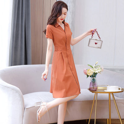 Vestido Camisero Slim Fit Elegante de Corte Occidental - Image 12
