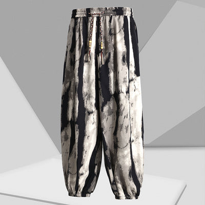 Pantalones Slim Fit de Seda Helada Estilo Chino con Estampado de Letras Nacionales - Image 18