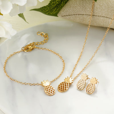 Aretes de Piña Hueca - Juego de Pendientes Tropicales - Image 2
