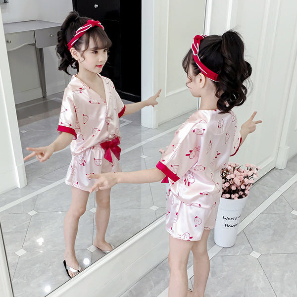 Pijama Infantil Estampado de Verano para Niñas